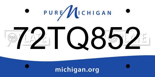 72TQ852 Michigan License Plate