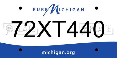72XT440 Michigan License Plate