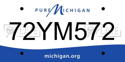72YM572 Michigan License Plate