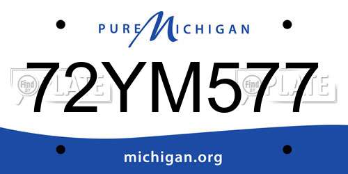 72YM577 Michigan License Plate