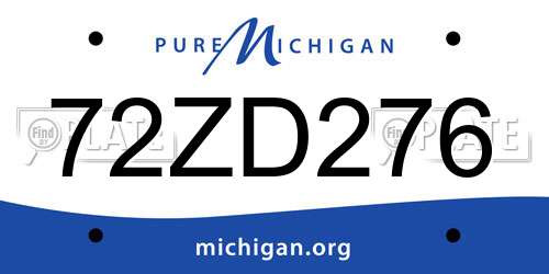 72ZD276 Michigan License Plate