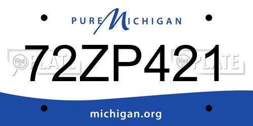 72ZP421 Michigan License Plate