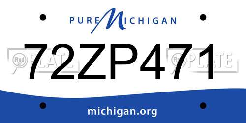 72ZP471 Michigan License Plate