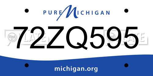 72ZQ595 Michigan License Plate