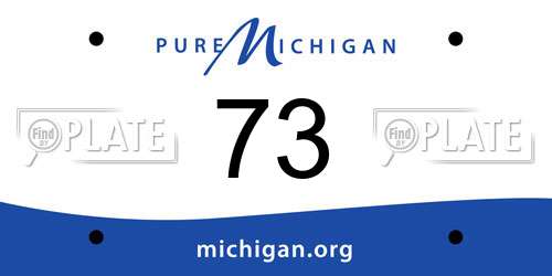 73 Michigan License Plate