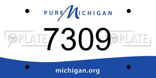 7309 Michigan License Plate