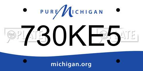 730KE5 Michigan License Plate
