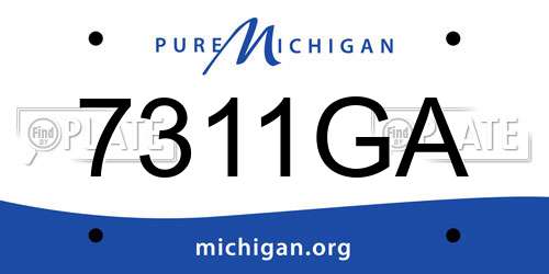 7311GA Michigan License Plate