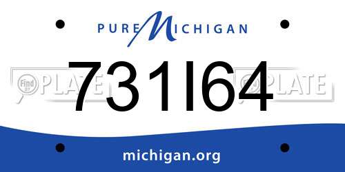 731I64 Michigan License Plate