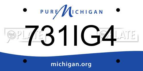 731IG4 Michigan License Plate