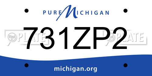 731ZP2 Michigan License Plate