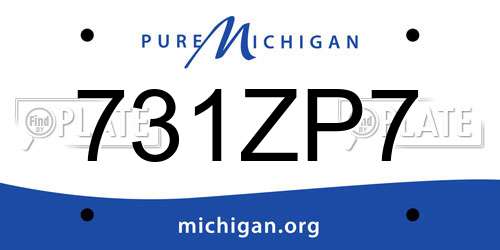 731ZP7 Michigan License Plate