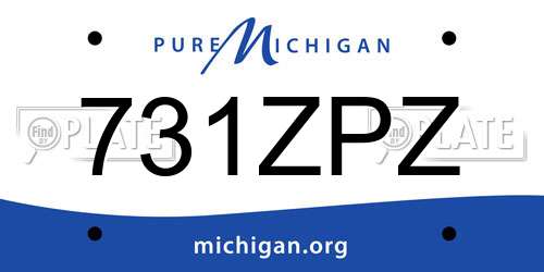 731ZPZ Michigan License Plate