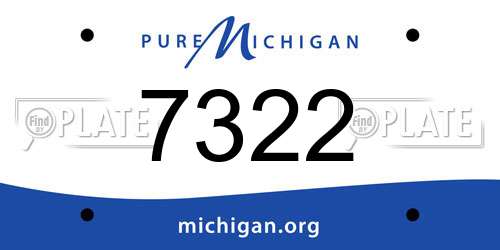 7322 Michigan License Plate