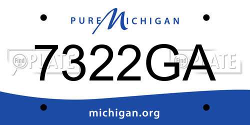 7322GA Michigan License Plate