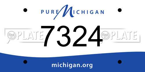 7324 Michigan License Plate