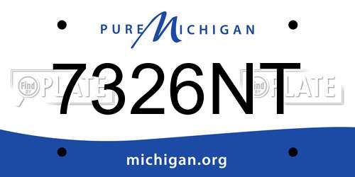 7326NT Michigan License Plate