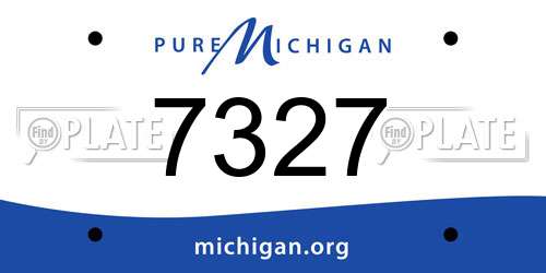 7327 Michigan License Plate