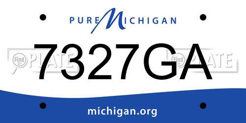 7327GA Michigan License Plate