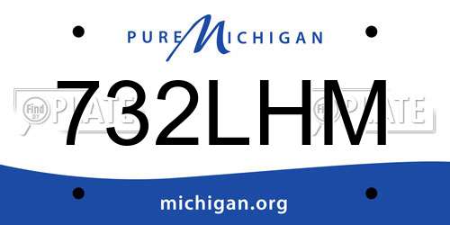 732LHM Michigan License Plate