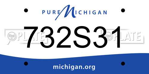 732S31 Michigan License Plate