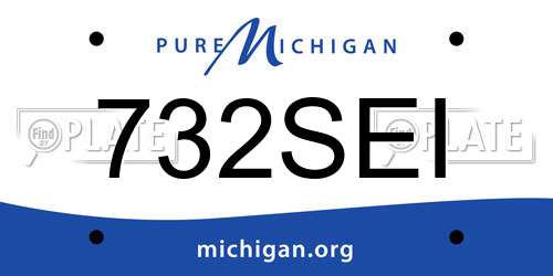 732SEI Michigan License Plate