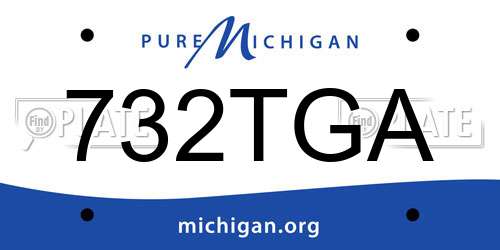 732TGA Michigan License Plate