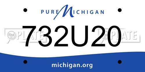 732U20 Michigan License Plate