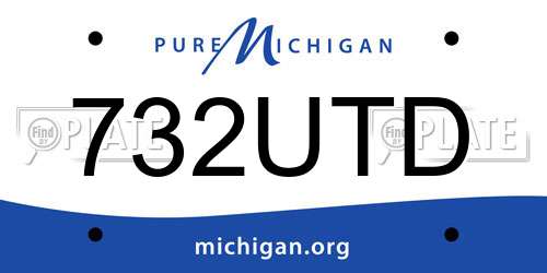 732UTD Michigan License Plate