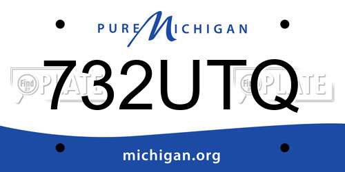 732UTQ Michigan License Plate