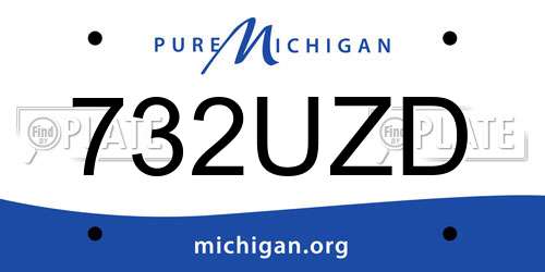 732UZD Michigan License Plate