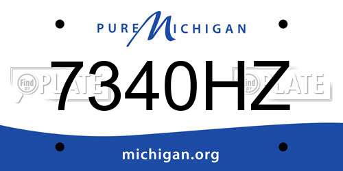 7340HZ Michigan License Plate