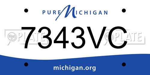 7343VC Michigan License Plate