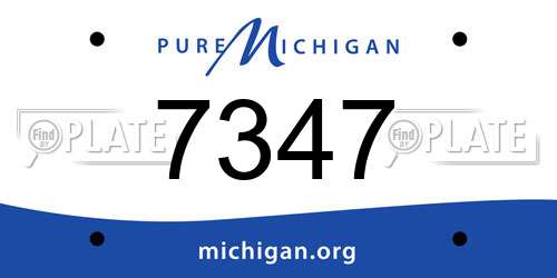 7347 Michigan License Plate