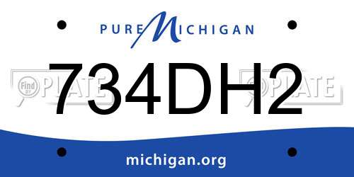 734DH2 Michigan License Plate