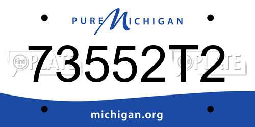 73552T2 Michigan License Plate