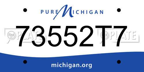 73552T7 Michigan License Plate