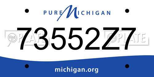73552Z7 Michigan License Plate