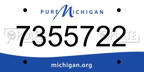 7355722 Michigan License Plate