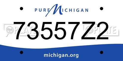 73557Z2 Michigan License Plate