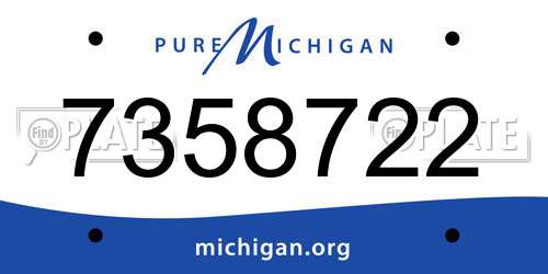 7358722 Michigan License Plate