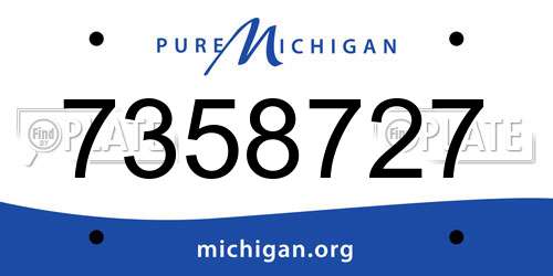 7358727 Michigan License Plate