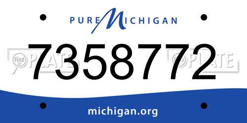7358772 Michigan License Plate