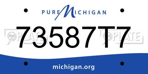 73587T7 Michigan License Plate