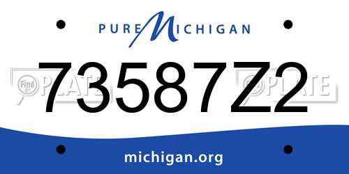 73587Z2 Michigan License Plate