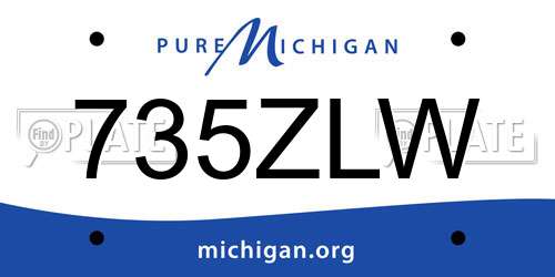 735ZLW Michigan License Plate