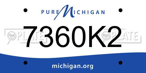 7360K2 Michigan License Plate
