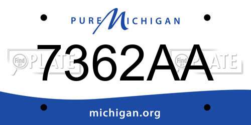 7362AA Michigan License Plate