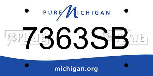 7363SB Michigan License Plate