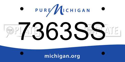 7363SS Michigan License Plate
